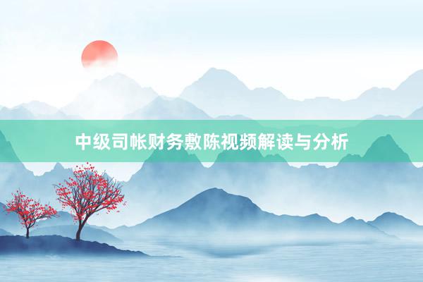中级司帐财务敷陈视频解读与分析